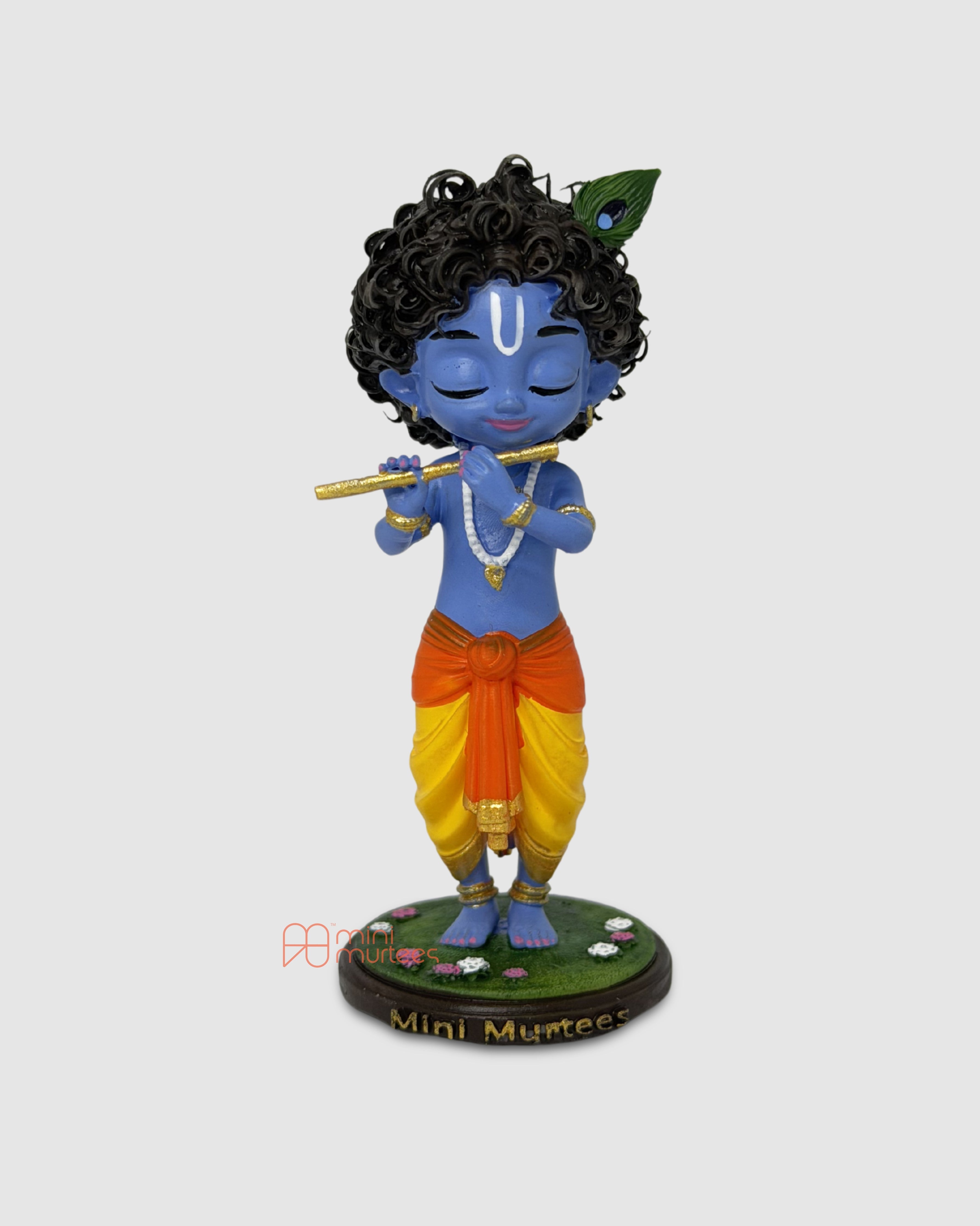 Little Krishna with Flute – Hand-Painted