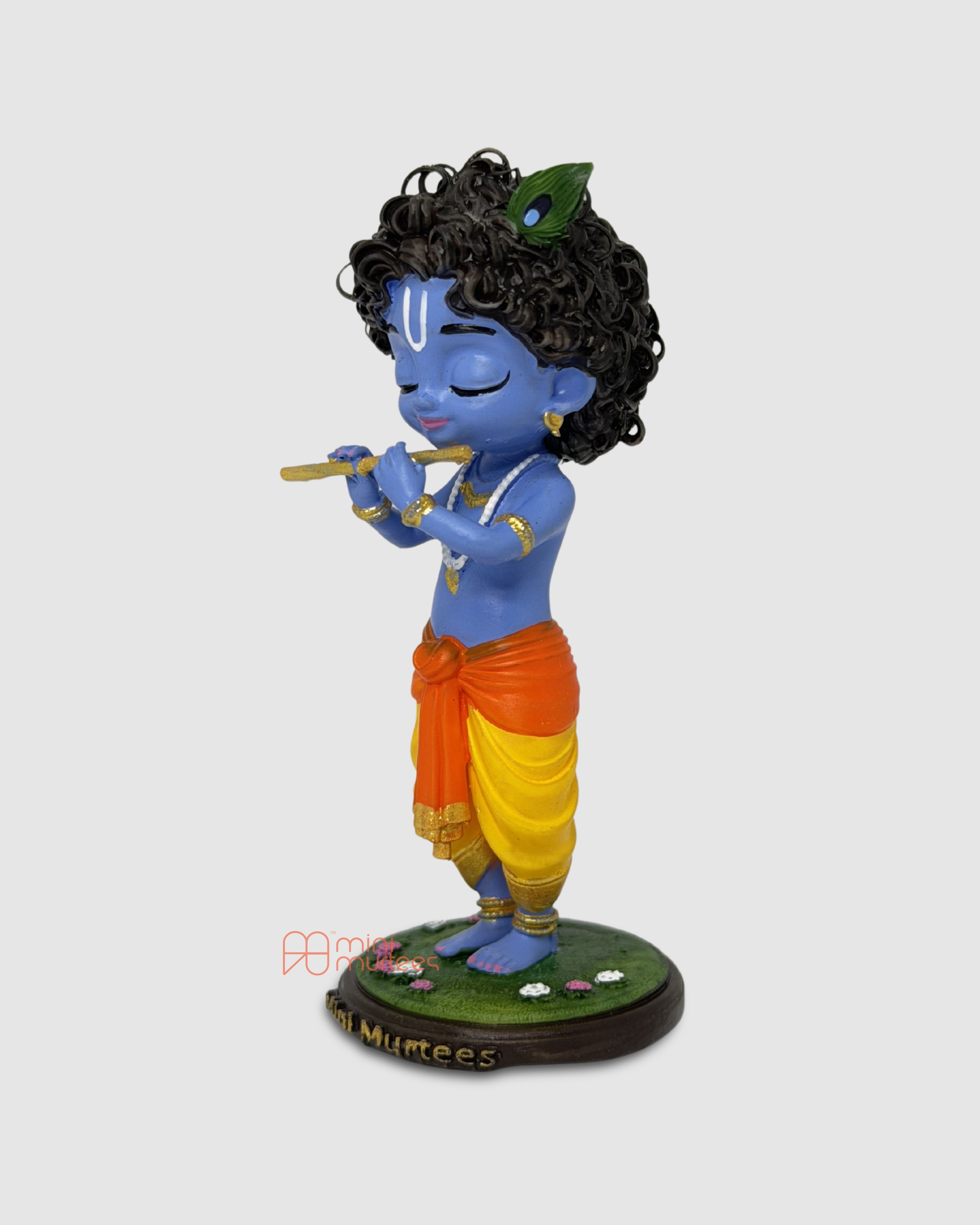 Little Krishna with Flute – Hand-Painted