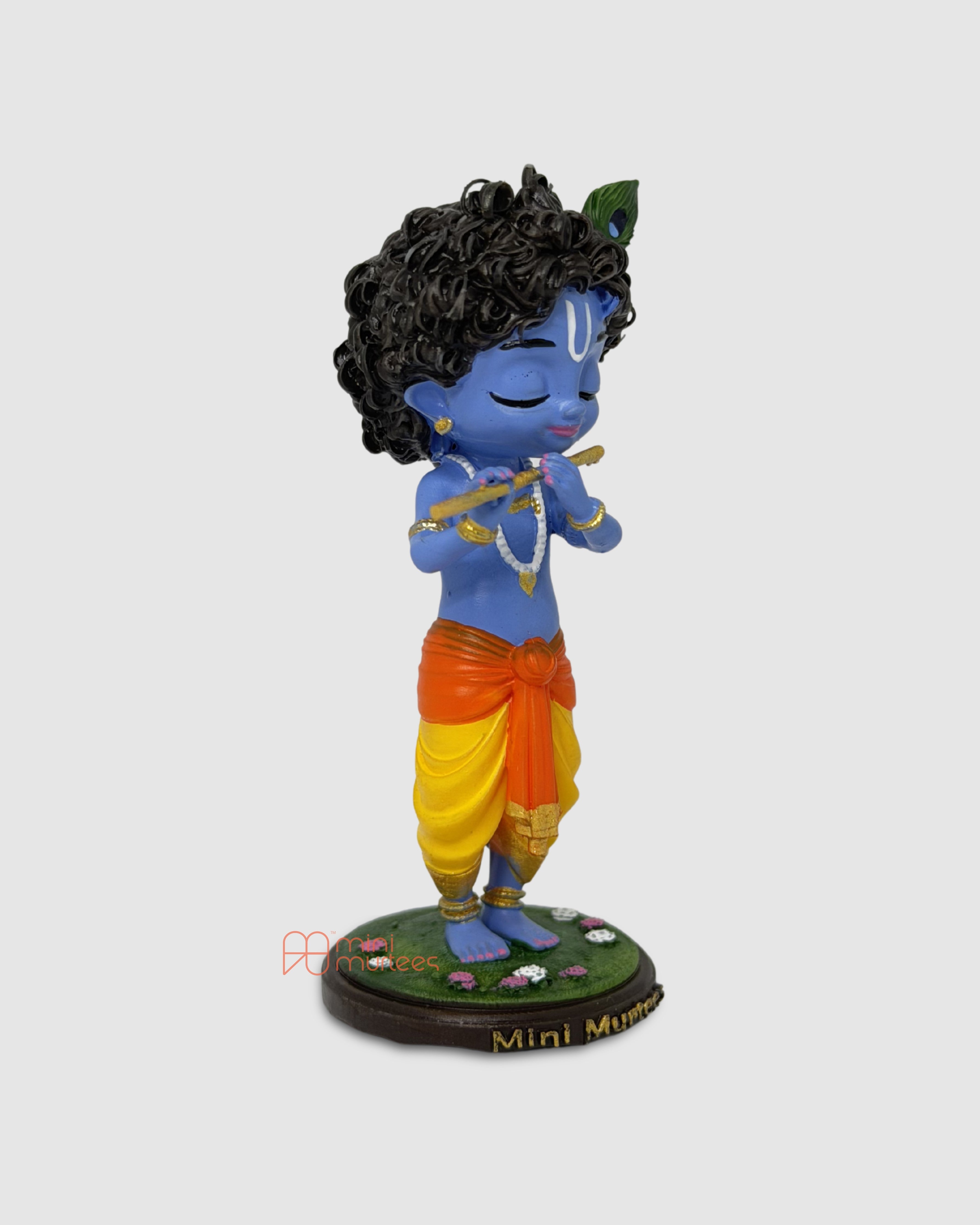 Little Krishna with Flute – Hand-Painted